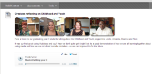 Childhood and Youth welcome page example