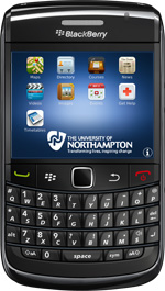 BlackBerry Bold showing the iNorthampton app homepage