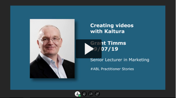 Click to view video - Creating video with Kaltura.
