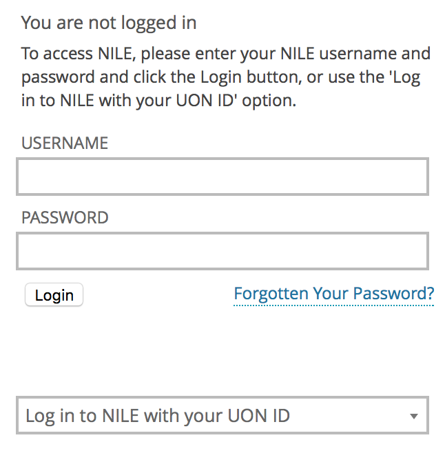 Log in to NILE