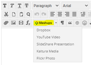 Old Content Editor Mashups Button