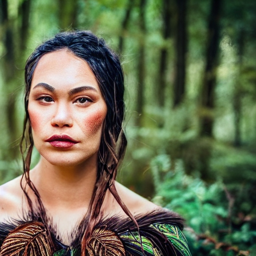 AI image generation: A woman based on someone from the Polynesian islands.