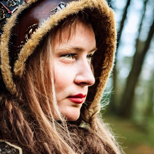 AI image generation: An image of a woman based on a Scandinavian or Icelandic appearance.