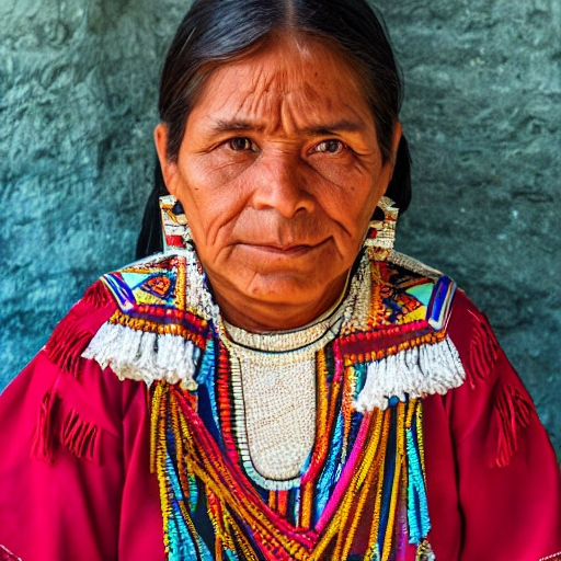 AI image generation: Traditional Mayan older woman.