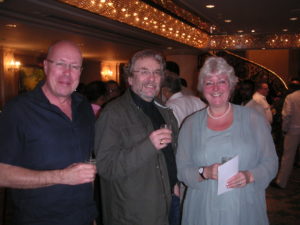 Richard Daniels (centre) with Dr and Mrs Wilkinson